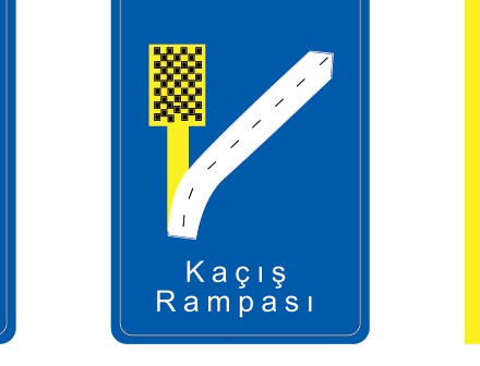B-55b B-55b - Kaçış Rampası (Sağ) trafik levhası