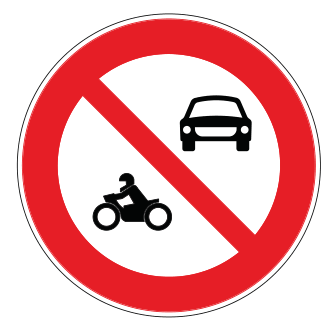 TT-18 TT-18 - Motorlu Taşıt Giremez trafik levhası