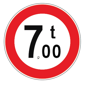 TT-24 TT-24 - Toplam Ağırlık Sınırlaması trafik levhası