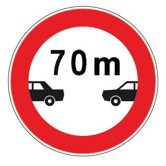 TT-25 TT-25 - Takip Mesafesi Sınırlaması trafik levhası